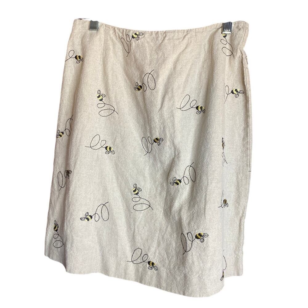Linen Beige Bumblebee Talbots Y2K Mini Skirt 8